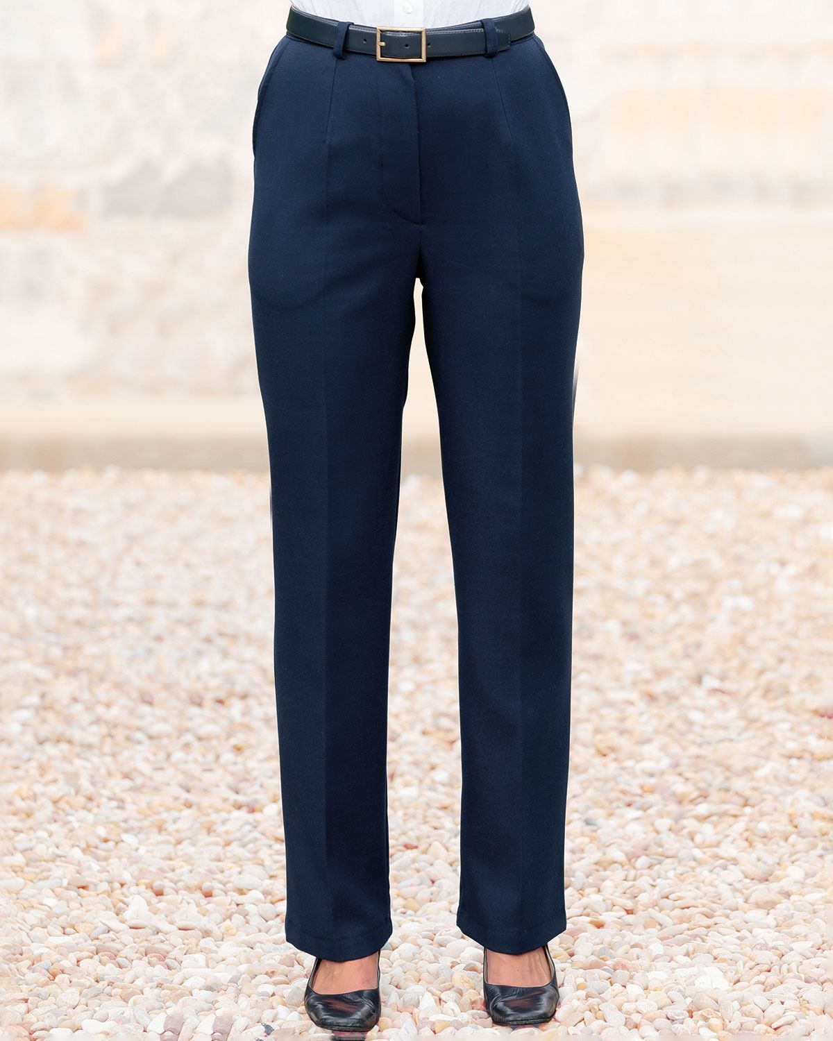 Ladies navy best sale evening trousers